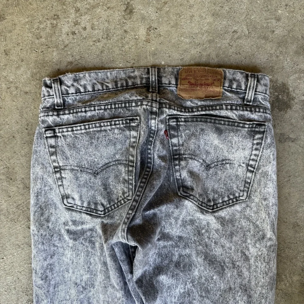 Vtg Levis 550 Jeans Mens‎ 33x30Gray Acid Wash USA 80s Relaxed Taper Black Tab
